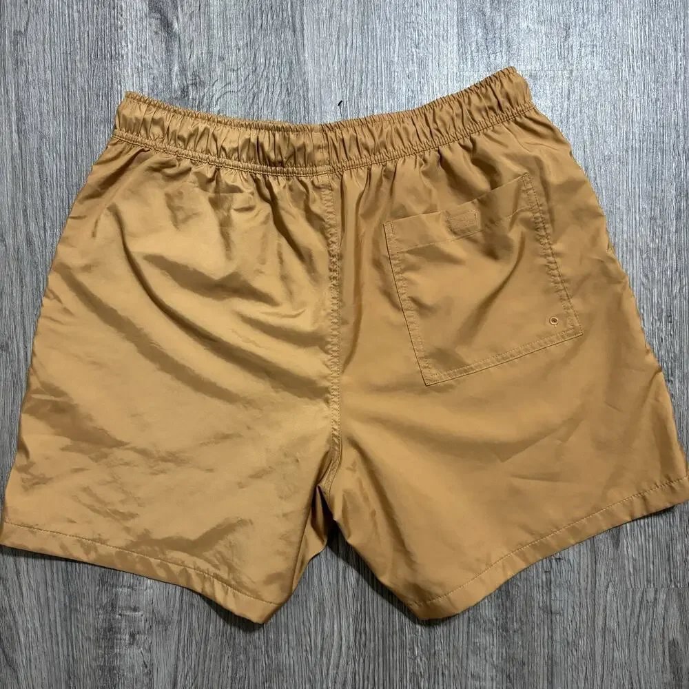 Nike Woven Shorts Men’s Size M Brown Solid Lined Drawstring Elastic Back Pocket